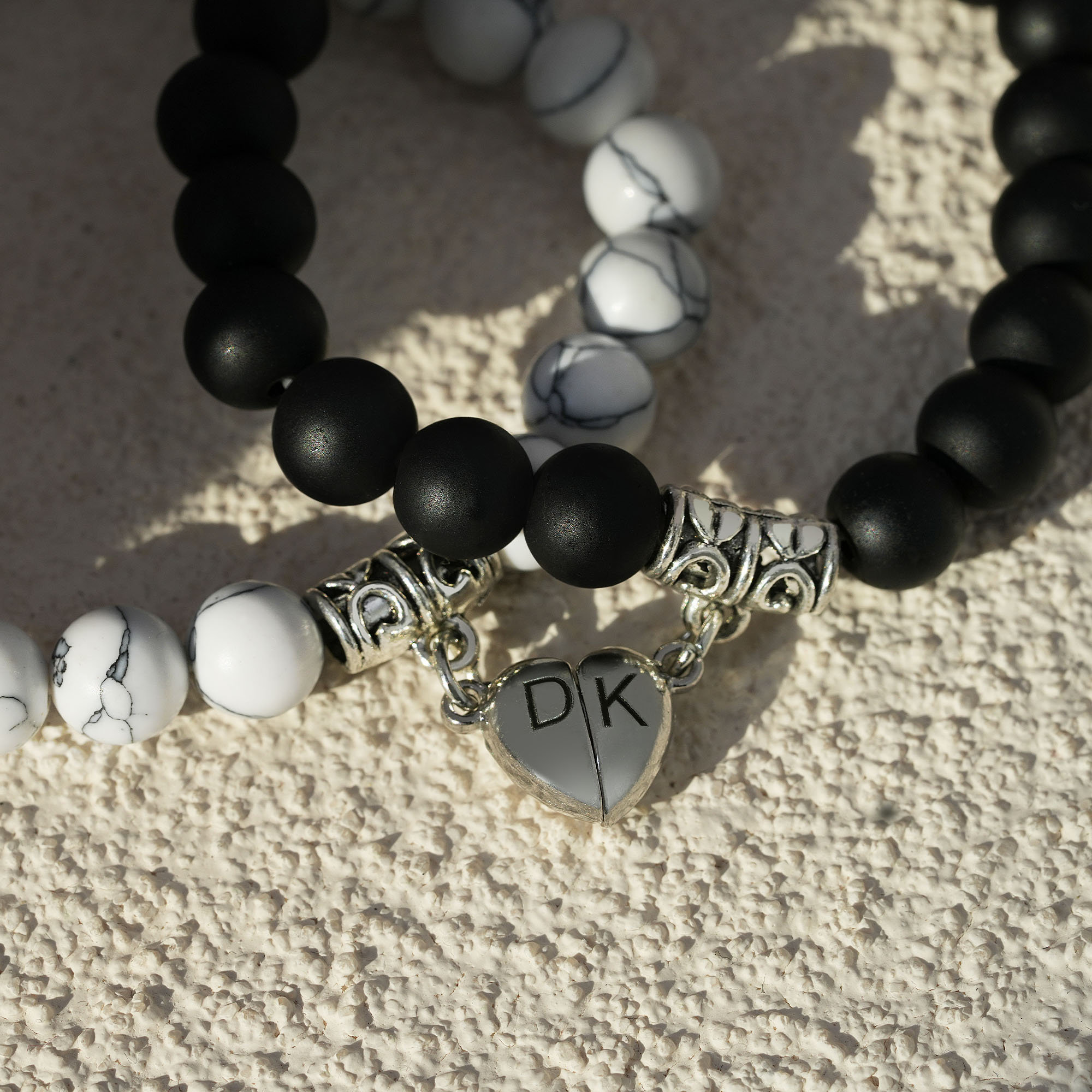 Custom Couple Initial Magnetic Bracelet Engraved Matching Gift Custom Couple Initial Magnetic Bracelet Engraved Matching Gift