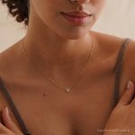 Minimalist Pave Heart Necklace Sterling Silver Pendant Tiny