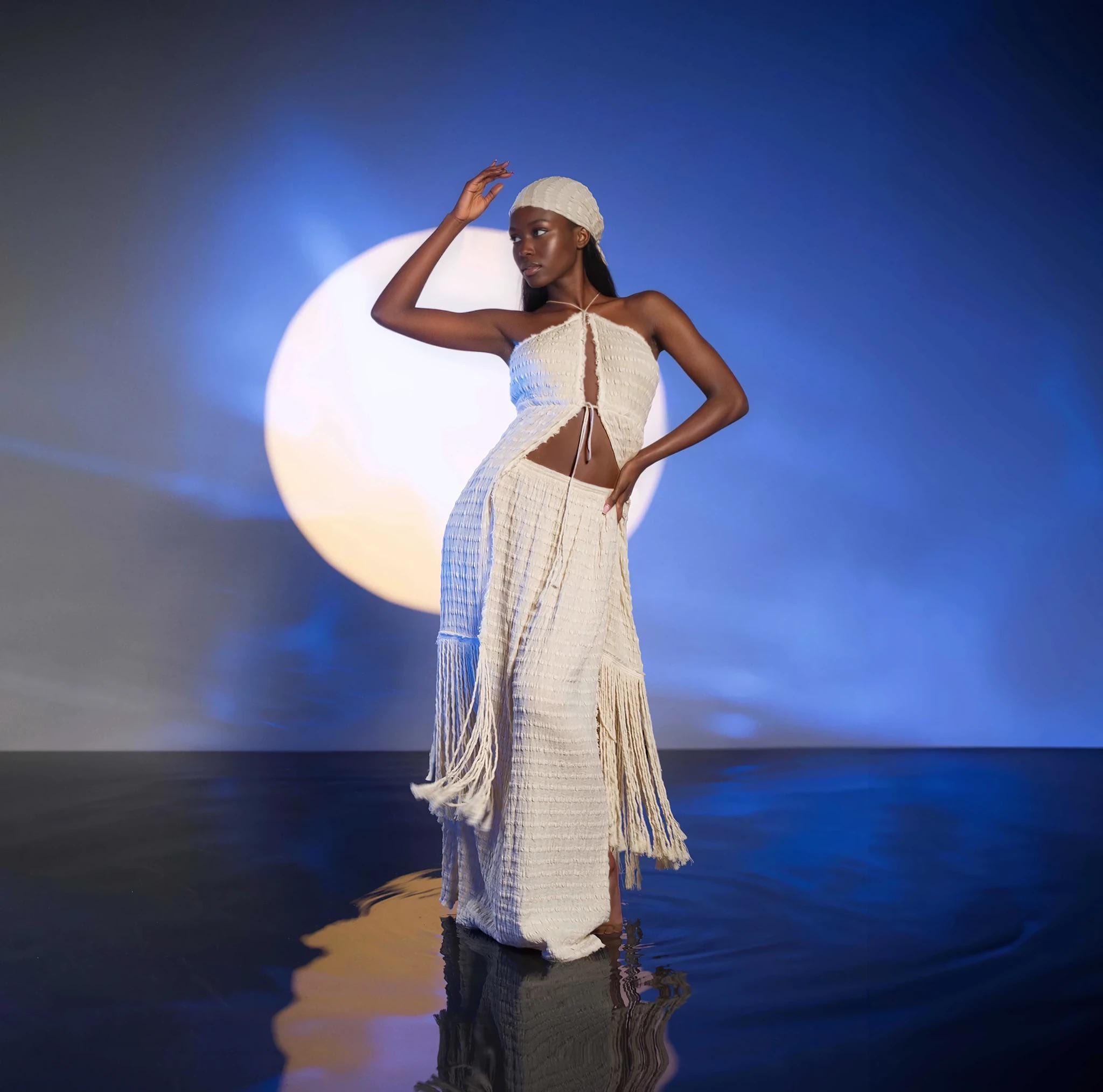 Maxi Top Boho Chic Open Back Cotton Fringe Maxi Top Boho Chic Open Back Cotton Fringe