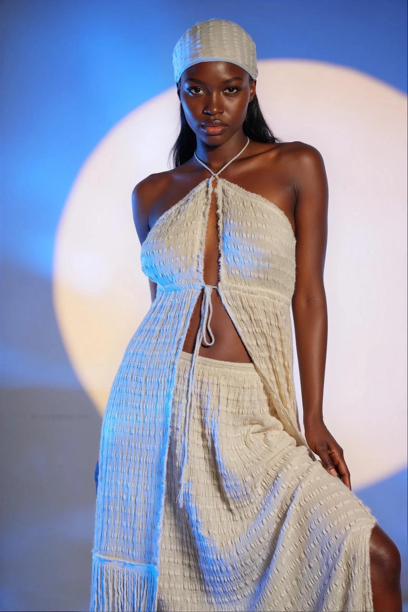 Maxi Top Boho Chic Open Back Cotton Fringe Maxi Top Boho Chic Open Back Cotton Fringe