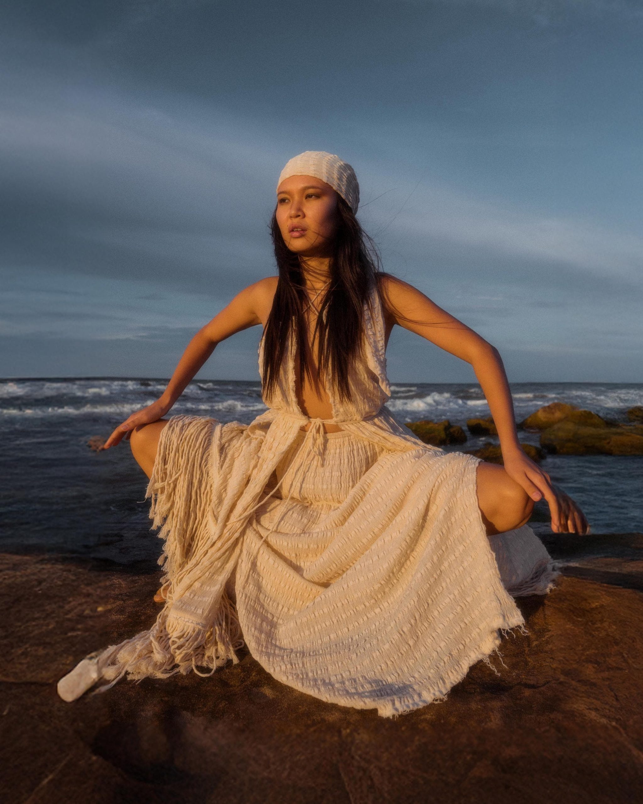 Maxi Top Boho Chic Open Back Cotton Fringe Maxi Top Boho Chic Open Back Cotton Fringe