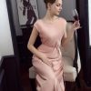 Tea Rose Minimal Gown With Effortless Elegance For